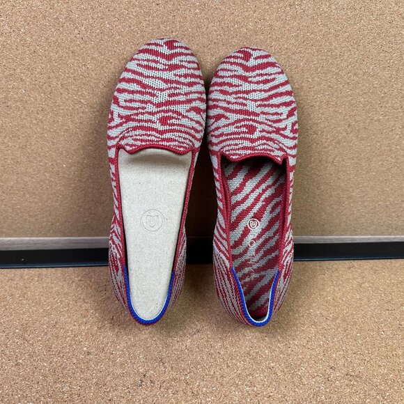Rothy’s Kids Red Zebra Loafers Ballet Flats Girls Size 4 / EU 36 - Picture 1 of 4